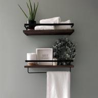 set of 2 floating wall shelves with towel holder for bathroom, kitchen, and farmhouse decor by mi casa designs logo