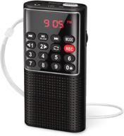 📻 prunus mini pocket fm walkman radio with sd card player & recorder – portable battery radio with lock key & rechargeable battery operated (no am) logo