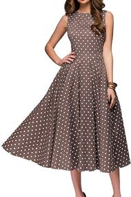 img 4 attached to 👗 Women's Vintage Sleeveless O-Neck Party Cocktail Dress - Simplistic Flair