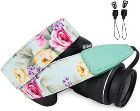 img 3 attached to 📷 Cotton Camera Neck Shoulder Strap Belt in Green Floral - Compatible with DSLR/SLR - Ideal for Men and Women