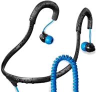 💦 surge sportwrap+ ipx8 waterproof headphones - neckband & in-ear sport headphones with 3.5mm headphone jack, noise canceling, 6 sets of earplugs & 1 year warranty logo