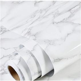 img 4 attached to 🎨 Easy Application Marble Peel and Stick Wallpaper - Self Adhesive, Removable, and Ideal for Old Furniture, Covering Surfaces Measuring 17.71 x 78 Inches - Granite Pattern Paper