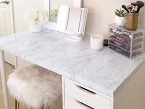 img 3 attached to 🎨 Easy Application Marble Peel and Stick Wallpaper - Self Adhesive, Removable, and Ideal for Old Furniture, Covering Surfaces Measuring 17.71 x 78 Inches - Granite Pattern Paper