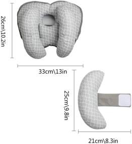 img 1 attached to 🌥️ KAKIBLIN Детская подушка для головы 2 в 1 с подушкой для шеи в форме банана - идеальная путешественническая подушка для детей от 3 месяцев до 1 года в колясках или кроватках с белым облаковым дизайном.