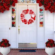 ❤️ valentine's day heart shaped wreath hanging sign - 12 inch wall plaques for home decoration with glitter and white string light - ideal for valentine's day decorations, indoor and outdoor use логотип