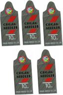 10pcs per size - assortment of 50 home sewing machine needles (organ 15x1 size#9,12,14, 16, 18) logo