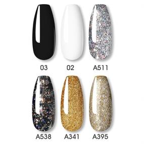 img 3 attached to 💅 ROSALIND Gel Nail Polish Set - Black, White, Gold Glitter - 6 Color Manicure Beauty - Semi Permanent Varnish - UV LED Lamp - Nail Art Design - 7ml