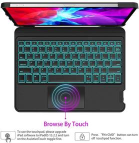 img 2 attached to 🔲 Enhanced Keyboard & Touchpad Case for iPad Pro 11 Inch 2021/Air 4th Gen - Smart Magic Backlit Trackpad - Black