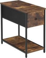 🏮 rustic brown and black industrial end table with fabric drawer and shelf from songmics - sofa side table for living room, metal frame nightstand ulgs020b02 logo