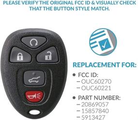 img 1 attached to 🔑 Улучшенный бесключевой пульт Keyless2Go с 5 кнопками для замены пульта дистанционного запуска для Cadillac Chevrolet Buick GMC & Saturn