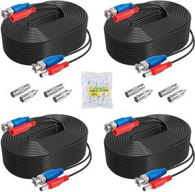 img 4 attached to 🔌 ANNKE 4 Pack 30M/100ft All-in-One Video Power Cables for CCTV Security DVR System Installation - BNC Extension Surveillance Camera Cables with Free 4 x BNC & RCA Connectors and 100pcs Cable Clips Included