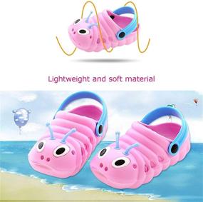 img 1 attached to 🐛 TMEOG Lightweight Slip-on Sandals for Boys in Clogs & Mules - Caterpillar Inspired Shoes