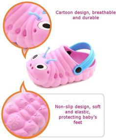 img 3 attached to 🐛 TMEOG Lightweight Slip-on Sandals for Boys in Clogs & Mules - Caterpillar Inspired Shoes
