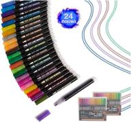 🎨 super squiggles outline markers: enhance your art with 24 vibrant colors, double line & self-outline metallic markers logo