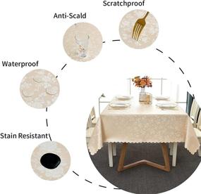 img 1 attached to 🏞️ Durable and Waterproof Romanstile Rectangle Tablecloth: Resisting Stains with Style