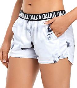 img 4 attached to 🏃 Oalka Women's Running Shorts with Side Pockets - Workout Athletic Fitness Shorts for Gym