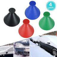 gawell round windshield ice scraper 4-pack - magic cone-shaped car snow removal tool with funnel, perfect gift for christmas logo