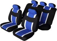 🔵 autonise universal fit classic sport bucket seat cover - airbag compatible (blue, full set) logo
