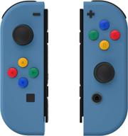 🎮 enhance gaming experience with extremerate soft touch airforce blue joycon handheld controller shell case for nintendo switch & switch oled joy-con – console shell not included logo
