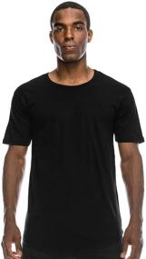 img 3 attached to Men's Black Curved Scallop Longline T-Shirt - Clothing for Stylish Shirts