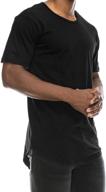 men's black curved scallop longline t-shirt - clothing for stylish shirts logo