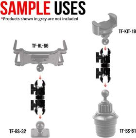 img 1 attached to Алюминиевый рычаг TACKFORM длиной 4 дюйма с двумя шаровыми головками диаметром 1 дюйм 🔧 и винтами для усиления совместимости с RAM, Arkon, iBolt и другимиют.