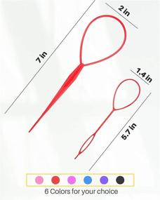 img 3 attached to 🎀 Topsy Tail Hair Tool + 12pcs Hair Accessories + 100pcs Hair Elastics: Vibrant Hair Accessories for Women and Girls by MoHern