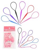 🎀 topsy tail hair tool + 12pcs hair accessories + 100pcs hair elastics: vibrant hair accessories for women and girls by mohern logo