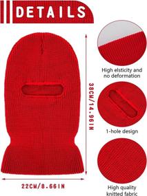 img 2 attached to 🧤 WILLBOND Knitted Ski Full Face Covering Balaclava for Outdoor Sports - 2 Pieces, 1-Hole, Adult, Winter