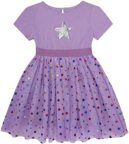 img 4 attached to 👗 DaniChins Layered Sparkle Little Purple Girls' Clothing: Perfect Dresses for Sparkling Princesses
