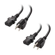 cable matters 2-pack 16 awg heavy duty 3 prong computer monitor power cord – 10 feet, ul listed (nema 5-15p to iec c13) logo