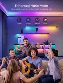 img 1 attached to 🌈 Govee RGBIC LED Strip Lights: 32.8ft WiFi Color Changing Lights with Smart Control - Alexa & Google Assistant Compatible! Perfect for Bedrooms, Parties, and More!