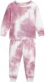 img 2 attached to 👧 Stylish 2Pcs Tie Dye Kids Girls Sweatsuit: Cotton Long Sleeve Outfits Set for Sporty Comfort