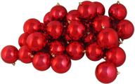 🎄 shatterproof christmas ball ornaments - northlight 60ct, 2.5" (60mm), shiny red hot логотип