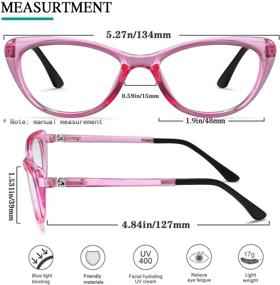 img 1 attached to AWSWDS Kids Glasses For Girls Blue Light Gaming Glasses 2 Pack Cateye For Girls Pink+Green Ages 4 To 14