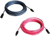 🔌 windynation 8 awg 8 gauge 1 pair 30ft black + 30ft red solar panel extension cable - premium solar connectors (available in multiple lengths) logo