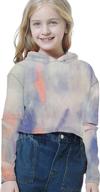 👚 women's tie-dye hooded sweatshirt with pockets - long sleeve casual cowl neck pullover logo