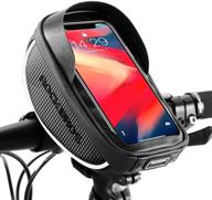 🚲 waterproof rockbros bike phone mount bag - front frame bag with handlebar holder for mountain & road bike - fits phones under 6.5" - iphone 11 pro max, s10 plus logo