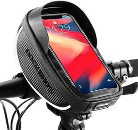 img 4 attached to 🚲 Waterproof ROCKBROS Bike Phone Mount Bag - Front Frame Bag with Handlebar Holder for Mountain & Road Bike - Fits Phones Under 6.5" - iPhone 11 Pro Max, S10 Plus