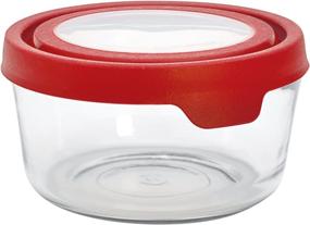 img 1 attached to 🍒 Anchor Hocking TrueSeal Glass Food Storage Container - Airtight Lid, Cherry, 7 Cup Capacity: Optimal Food Preservation