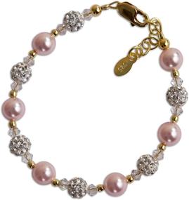 img 4 attached to 🌸 Stylish 14K Gold-plated Pearl Jewelry for Infants, Toddlers, and Girls - Perfect Flower Girl Gift!