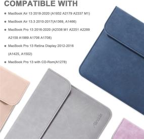 img 2 attached to 📦 Allinside Laptop Sleeve Case with Accessory Pouch - Compatible with MacBook Air 13 & MacBook Pro 13, PU Leather, Gray