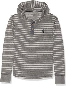 img 1 attached to 👕 Long Sleeve Hooded Henley for Boys by English Laundry