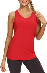 img 3 attached to Stay Stylish & Comfy with Mippo Women's Workout Tops: Flowy Long Racerback Tank Tops for Yoga, Tennis & Athletic Pursuits