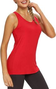 img 1 attached to Stay Stylish & Comfy with Mippo Women's Workout Tops: Flowy Long Racerback Tank Tops for Yoga, Tennis & Athletic Pursuits