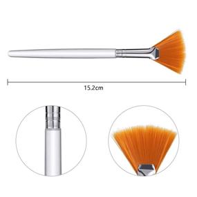 img 1 attached to 🖌️ 12-Piece Facial Brushes Set: 4 Fan Shape Brushes + 8 Fan Mask Brushes for Effortless Cosmetic Application