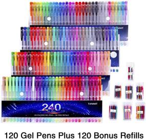 img 3 attached to 🖊️ Gel Pens Set, Tanmit 240 Colored Gel Pen Set with Refills - Ideal for Adults Coloring Books, Drawing, Art Projects - No Duplicate Colors!