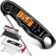 🌡️ digital meat thermometer with lcd backlight calibration, waterproof instant read cooking thermometer for candy, deep fry, liquids, turkey, kitchen, baking, smoker, grill, bbq logo