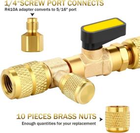 img 2 attached to 🔧 WADEO Valve Core Remover Installer Tool - Dual Size SAE 1/4 &amp; 5/16 Port + 20 PCS Teflon Seal Valve Cores &amp; 10 PCS Brass Nuts - Compatible with R22 R12 R407 R410 R404 R32 R600 A/C