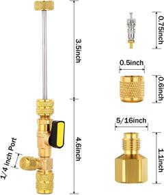 img 3 attached to 🔧 WADEO Valve Core Remover Installer Tool - Dual Size SAE 1/4 &amp; 5/16 Port + 20 PCS Teflon Seal Valve Cores &amp; 10 PCS Brass Nuts - Compatible with R22 R12 R407 R410 R404 R32 R600 A/C
